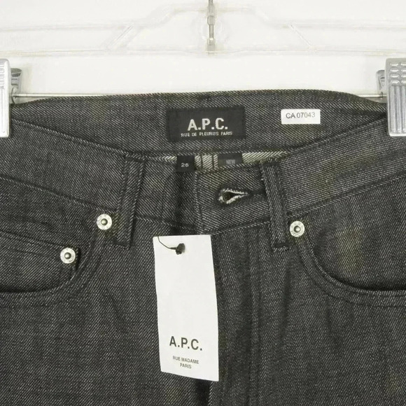 NWT A.P.C New Standard Raw Salvage Denim Dark Grey Jeans in Noir Brut size 26 - Picture 4 of 5